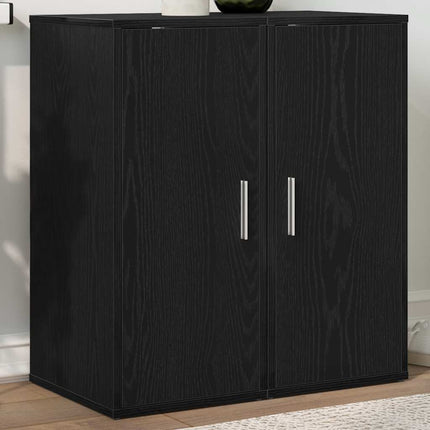 Skoskåp 2 st svart ek 32x35x70 cm konstruerat trä
