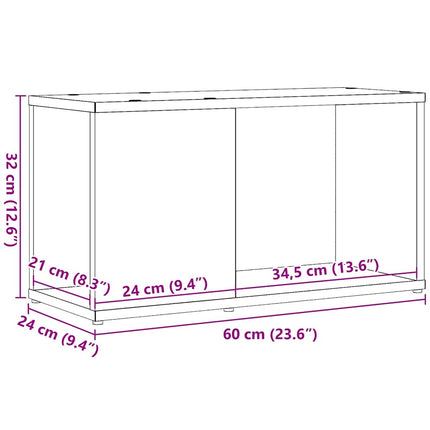 TV-bänk svart ek 60x24x32 cm konstruerat trä
