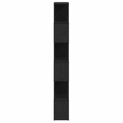 Bokskåp/rumsavdelare svart ek 60x24x186 cm