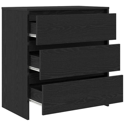 Skänk svart ek 70x41x75 cm konstruerat trä