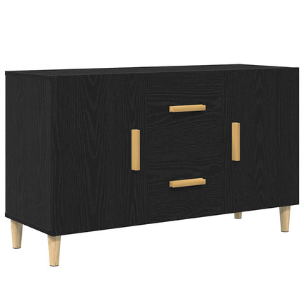Skänk svart ek 100x36x60 cm konstruerat trä