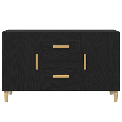 Skänk svart ek 100x36x60 cm konstruerat trä