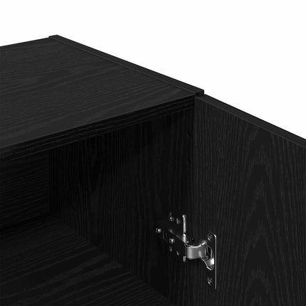 Skänk svart ek 100x36x60 cm konstruerat trä