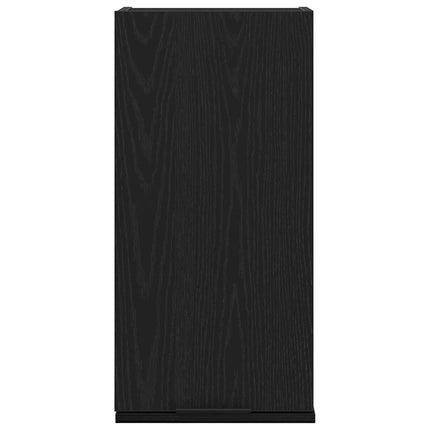 Väggmonterat skåp svart ek 32x20x67 cm konstruerat trä