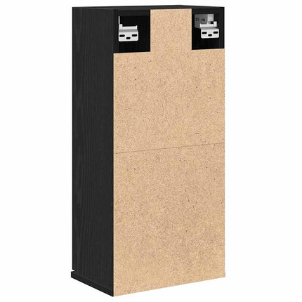 Väggmonterat skåp svart ek 32x20x67 cm konstruerat trä