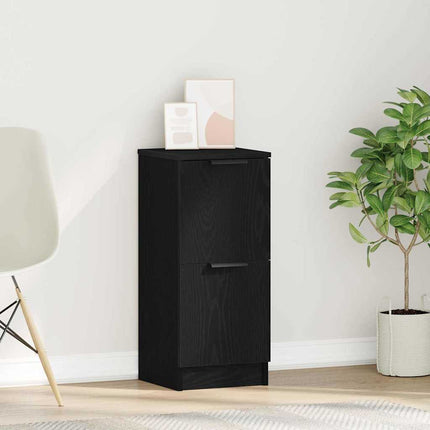 Sideboard Svart Ek 30 x 30 x 70 cm Konstruerat trä