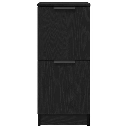 Sideboard 2 pcs Svart Ek 30 x 30 x 70 cm Konstruerat trä