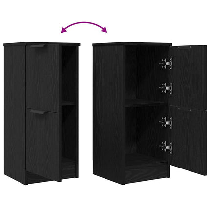 Sideboard 2 st Svart Ek 30 x 30 x 70 cm Konstruerat trä