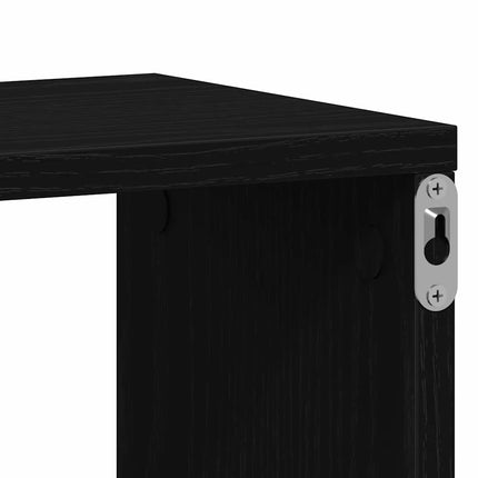 Vägg hylla med hylla Svart Ek 85 x 16 x 52,5 cm Konstruerat trä