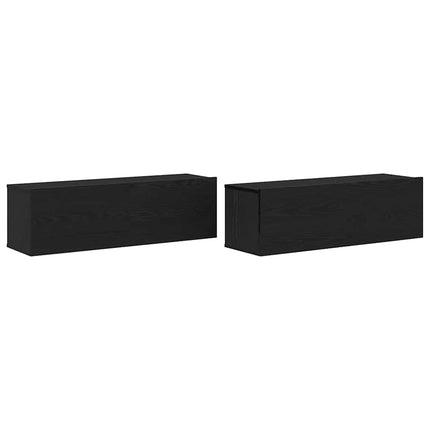 TV-skåp 2 pcs Svart 100 x 30 x 30 cm Konstruerat trä