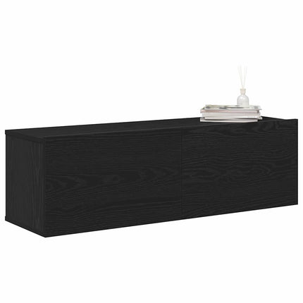 TV-skåp 2 pcs Svart 100 x 30 x 30 cm Konstruerat trä