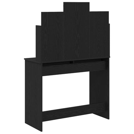 Smyckebord med låda Svart Ek 96 x 39 x 142 cm Konstruerat trä