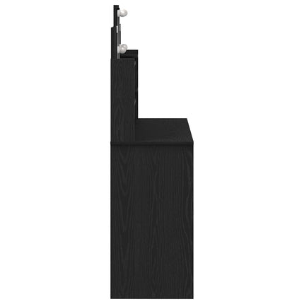 Smyckebord med låda Svart Ek 96 x 39 x 142 cm Konstruerat trä