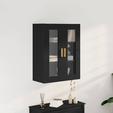 Väggskåp Svart Ek 69,5 x 34 x 90 cm Konstruerat trä