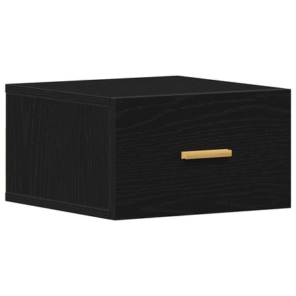 Väggmonterad sänggavel Svart Ek 35 x 35 x 20 cm Konstruerat trä