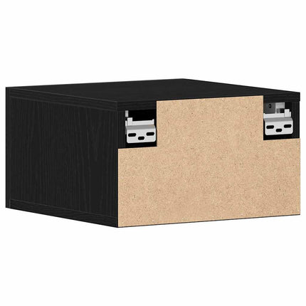 Väggmonterad sänggavel Svart Ek 35 x 35 x 20 cm Konstruerat trä