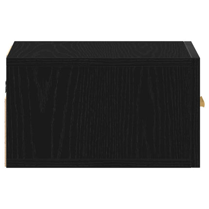 Väggmonterad sänggavel Svart Ek 35 x 35 x 20 cm Konstruerat trä