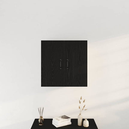 Väggskåp svart ek 60x31x60 cm konstruerat trä