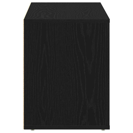 Skobänk svart ek 100x35x45 cm konstruerat trä