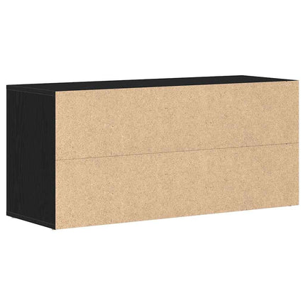 Skobänk svart ek 100x35x45 cm konstruerat trä