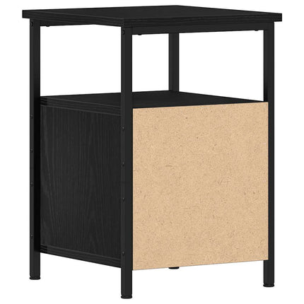 Sängbord svart ek 34x35,5x50 cm konstruerat trä