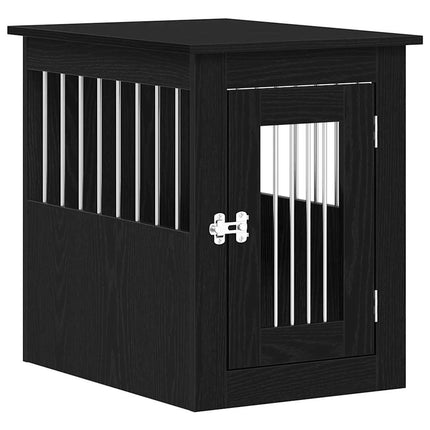 Hundbursmöbler svart ek 45x62x59 cm konstruerat trä