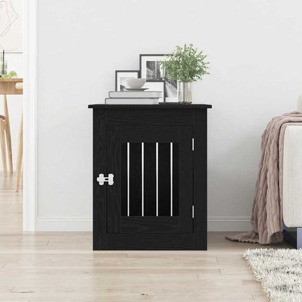 Hundbursmöbler svart ek 55x75x65 cm konstruerat trä