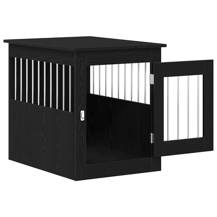 Hundbursmöbler svart ek 55x75x65 cm konstruerat trä