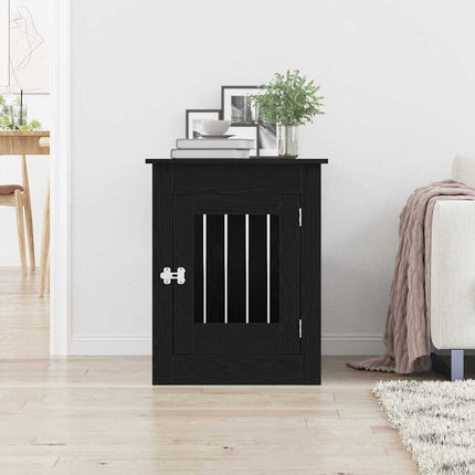 Hundbursmöbler svart ek 55x80x68 cm konstruerat trä