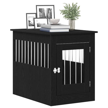 Hundbursmöbler svart ek 55x80x68 cm konstruerat trä