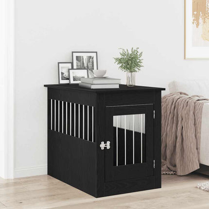 Hundbursmöbler svart ek 55x80x68 cm konstruerat trä