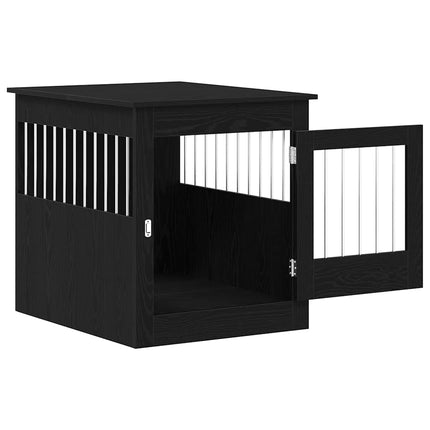 Hundbursmöbler svart ek 64,5x80x71 cm konstruerat trä