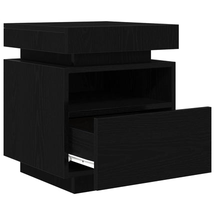 Nattduksbord Svart Ek 40 x 39 x 48,5 cm Konstruerat trä