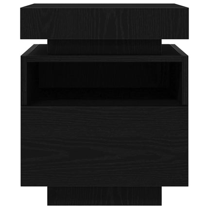 Nattduksbord 2 pcs Svart Ek 40 x 39 x 48,5 cm Konstruerat trä