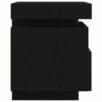 Nattduksbord 2 pcs Svart Ek 40 x 39 x 48,5 cm Konstruerat trä
