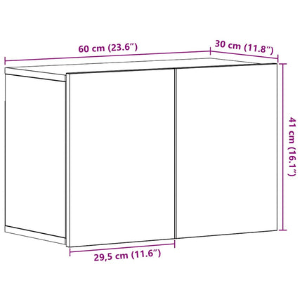 TV-skåp svart ek 60x30x41 cm konstruerat trä