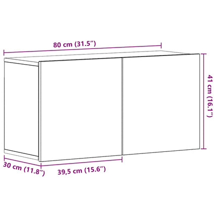 TV-skåp svart ek 80x30x41 cm konstruerat trä