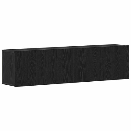 TV-skåp 2 st svart ek 160x30x41 cm konstruerat trä