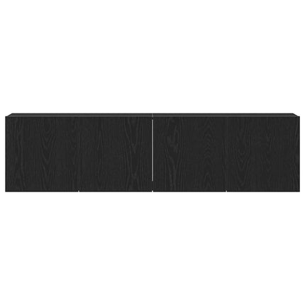 TV-skåp 2 st svart ek 160x30x41 cm konstruerat trä
