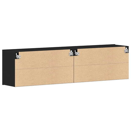 TV-skåp 2 st svart ek 160x30x41 cm konstruerat trä