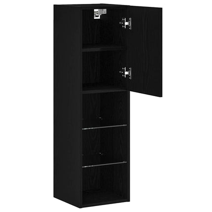 TV-bänkset 2 pcs Svart Ek 30,5 x 30 x 102 cm Konstruerat trä