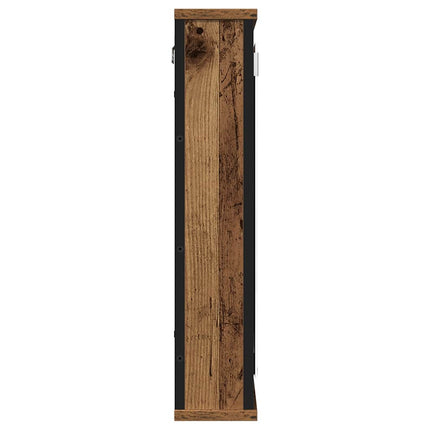 Spegelskåp för badrum åldrat trä 42x12x60 cm konstruerat trä