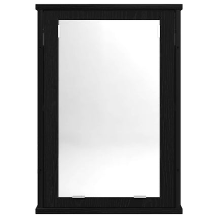 Spegelskåp för badrum svart ek 42x12x60 cm konstruerat trä