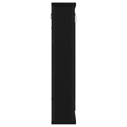 Spegelskåp för badrum svart ek 42x12x60 cm konstruerat trä