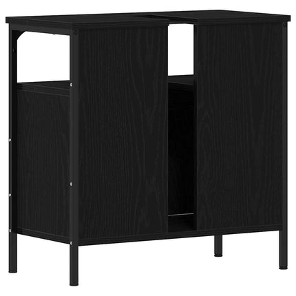 Tvättställsskåp svart ek 60x30x60 cm konstruerat trä