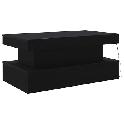 Soffbord med LED svart ek 90x50x40 cm