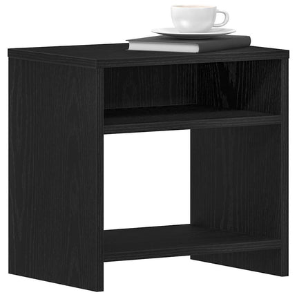 Sängbord 2 st svart ek 40x30x40 cm konstruerat trä