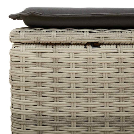 Loungegrupp för trädgården m dynor 5 delar konstrotting ljusgrå