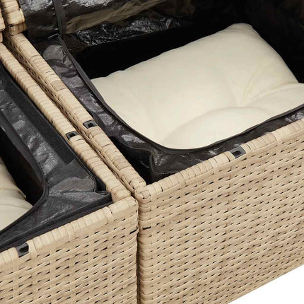 Soffgrupp för trädgården med dynor 5 delar beige konstrotting