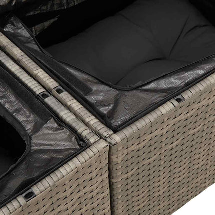 Loungegrupp för trädgården med dynor 5 delar konstrotting grå